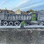Blumentopf Beton gross, LKW Scania mit Auflieger, 80cm lang 3