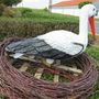 Storch Deko Geburt: Storchennest Ø80cm mit Storch 4