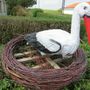 Storch Deko Geburt: Storchennest Ø80cm mit Storch 2