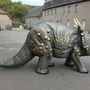 XXL Deko Dinosaurierfigur Triceratops, 4 Meter lang 5