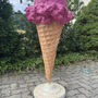 Eistüte Werbeaufsteller Eis Kundenstopper mit Ständer, Erdbeerglace, 120 cm