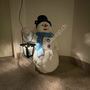 Aussenbeleuchtung Weihnachten - Deko Schneemann mit Laterne 230V im Dunkeln