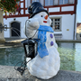 Aussenbeleuchtung Weihnachten - Deko Schneemann mit Laterne 230V