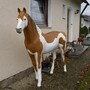 Pferdefigur Deko lebensgross, braun-weiss, 191 cm hoch 3