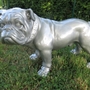 Hundefigur englische Bulldogge, 40cm hoch, silber 2