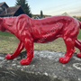 Rote Puma Dekofigur, Jungtier, mit Autolack, 35 cm hoch 6