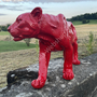 Rote Puma Dekofigur, Jungtier, mit Autolack, 35 cm hoch 4