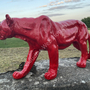 Rote Puma Dekofigur, Jungtier, mit Autolack, 35 cm hoch 5