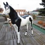 Gartenskulptur Pferd lebensgross, schwarz-weiss, 191 cm hoch 4