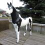 Gartenskulptur Pferd lebensgross, schwarz-weiss, 191 cm hoch 3