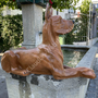 Deutsche Dogge Deko Figur lebensecht, liegend, 94cm, braun 5