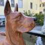 Deutsche Dogge Deko Figur lebensecht, liegend, 94cm, braun 7