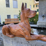 Deutsche Dogge Deko Figur lebensecht, liegend, 94cm, braun 3