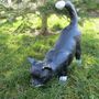 Deko Katzen - Katzenfigur jagende schwarze Katze 2