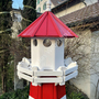 Leuchtturm Garten XXL, Rot-Weiss, 225cm, Standlicht 230V 4