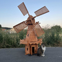 Grosse Windmühle aus Holz für Garten, Holländer, 227cm hoch 2