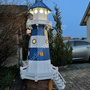 XXL Leuchtturm für Garten, Blau-Weiss, 225cm, Standlicht 230V 6