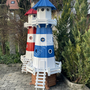 XXL Leuchtturm für Garten, Blau-Weiss, 225cm, Standlicht 230V 7