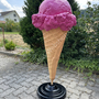 Werbeaufsteller Eis Kundenstopper Eistüte Ständer schwarz, Erdbeerglace, 120 cm