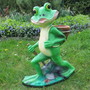 Deko Frosch mit Kreze als Pflanztopf, 49 cm hoch