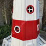 XXL Leuchtturm Deko Garten, Rot-Weiss, 225cm, Wechsellicht 230V 5