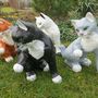 Deko Katzen - Katzenfiguren für draussen, grau 2