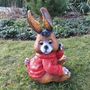 Osterhase Gartenfigur mit Pullover, sitzend, 50cm hoch 3