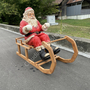 Grosse Weihnachtsdeko Draussen - Weihnachtsmann / Nicolaus mit Schlitten lebensgross und Zügel 