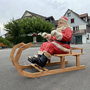 Grosse Weihnachtsdeko Draussen - Weihnachtsmann / Nicolaus mit Schlitten lebensgross mit und ohne Zügel 