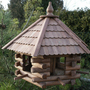 Vogelfutterstation Holz zum Aufhängen, nussbaumfarben, Höhe 52cm, Ø65cm 3