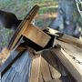 Vogelfutterstation Holz zum Aufhängen, nussbaumfarben, Höhe 52cm, Ø65cm 5