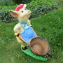 Kleine Schweinefigur mit Schubkarre als Blumentopf, 49 cm hoch