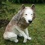 Deko Wolf für den Garten, braun, sitzend, 67 cm hoch 2