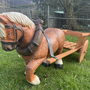 Gartenfigur Pferd mit Wagen, 130 cm lang 2