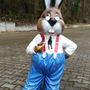 Grosser Deko Hase aus GFK, stehend, bekleidet, Pfeifenraucher, 136cm 4