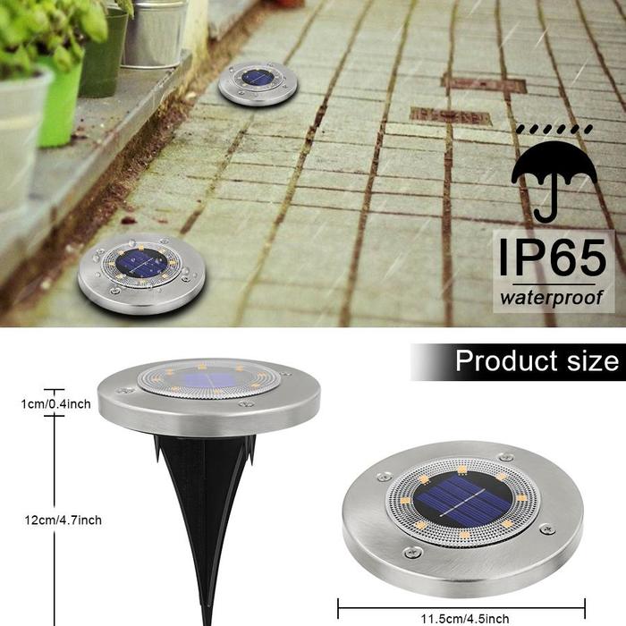4 Stk. Solar Bodenleuchten. Farbiges Licht mit automatischem