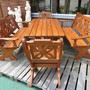 Garten Set Holz "Forest House", 5 Teile, Armlehnen, 180 cm, lasiert 4