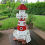 Solar Leuchtturm LED Garten, Rot-Weiss, 120cm, Standlicht 2
