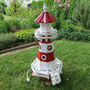 Solar Leuchtturm LED Garten, Rot-Weiss, 120cm, Standlicht 3