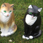 Deko Katzenfigur - kleine Deko Katzen für Garten, schwarz-weiss 2