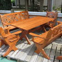 Gartenlounge Holz, 5er Set "Flower", 180cm lang