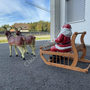 Rentier mit Schlitten XXL und Weihnachtsmann 160 cm