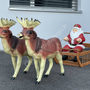 Rentier mit Schlitten XXL und Weihnachtsmann 160 cm