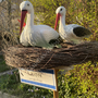 Geburtsschild Storch für Geburt, mit Ständer, 2 Störche, Ø 80 cm 3