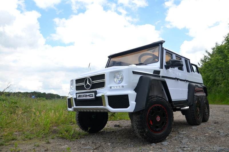 Mercedes Benz G63 AMG 6x6 2- Sitzer, weiss, Lizenz Kinder-Elektroauto  Kinderfahrzeug