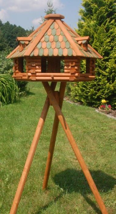 - [Vogelhäuser mit Ständer] XXL Luxus Vogelhaus, 68x45cm, aus Holz mit