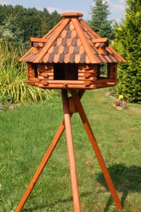 - [Vogelhäuser mit Ständer] XXL Luxus Vogelhaus, 68x45cm, aus Holz mit