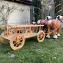 2 Pferde Deko Figuren Garten, Wagen, 2m 4