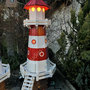 XXL Leuchtturm Solar, Rot-Weiss, 225cm, Standlicht 2