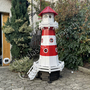 Leuchtturm Deko gross Garten, Rot-Weiss, 180cm , Wechsellicht 230V 2